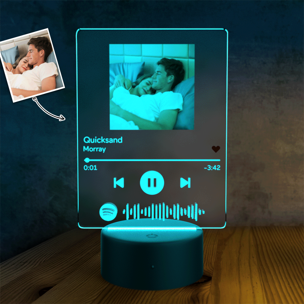 Custom Spotify Led Lamp Custom Photo Night Light Music Song Plaque 7 Colors