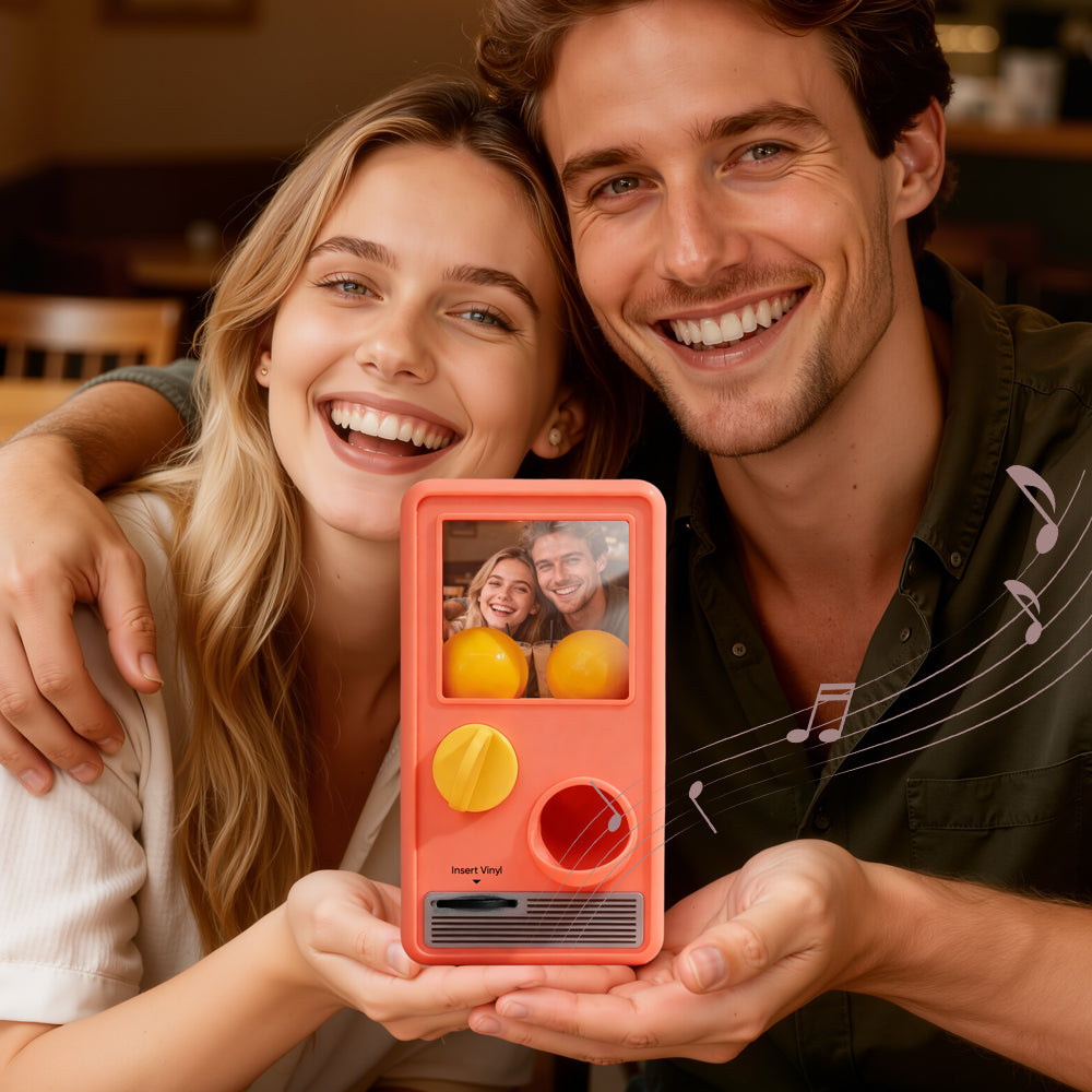 TT ALL Personalized Music and Photo Music Gachapon Machine Custom Song Mini Record Box Retro Gifts for Her Christmas Gifts