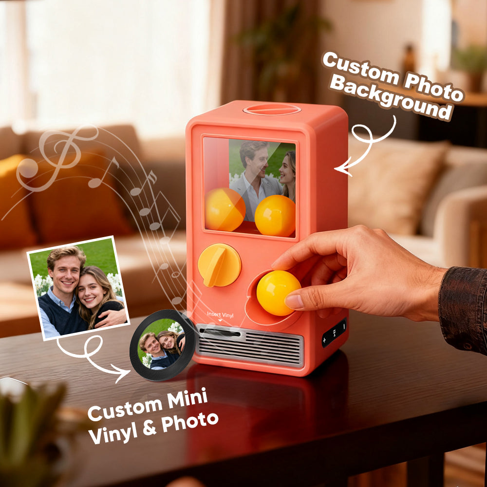 TT ALL Personalized Music and Photo Music Gachapon Machine Custom Song Mini Record Box Retro Gifts for Her Christmas Gifts
