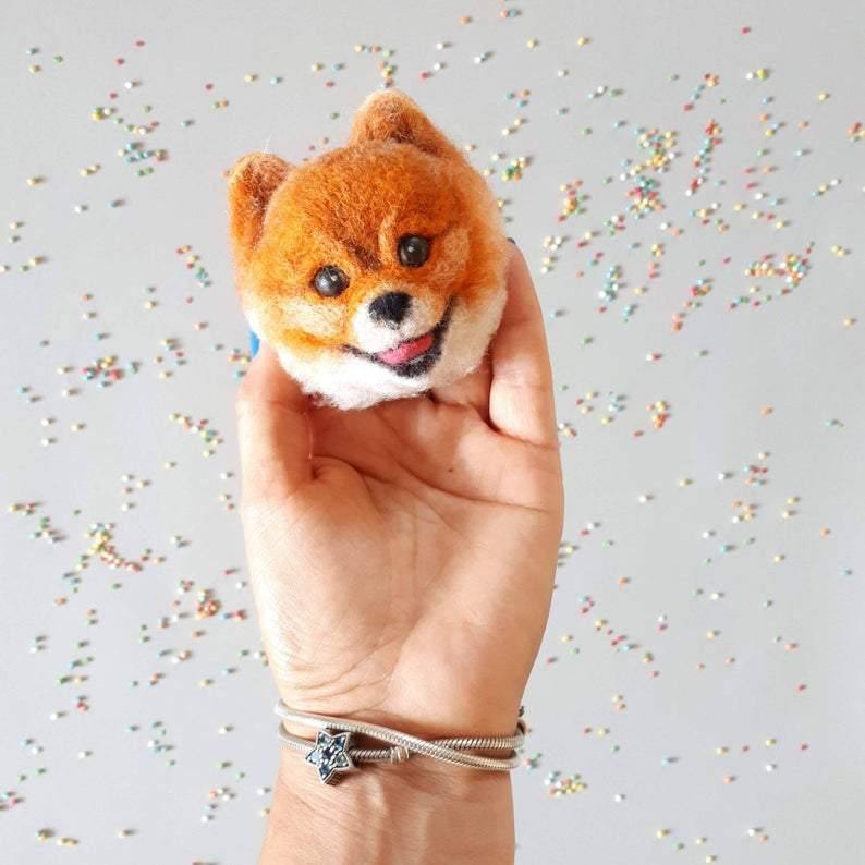 Custom Needle Felted Dog Brooch, Cute Felt Pet Pin, Ideal Gift for Birthdays & Friends