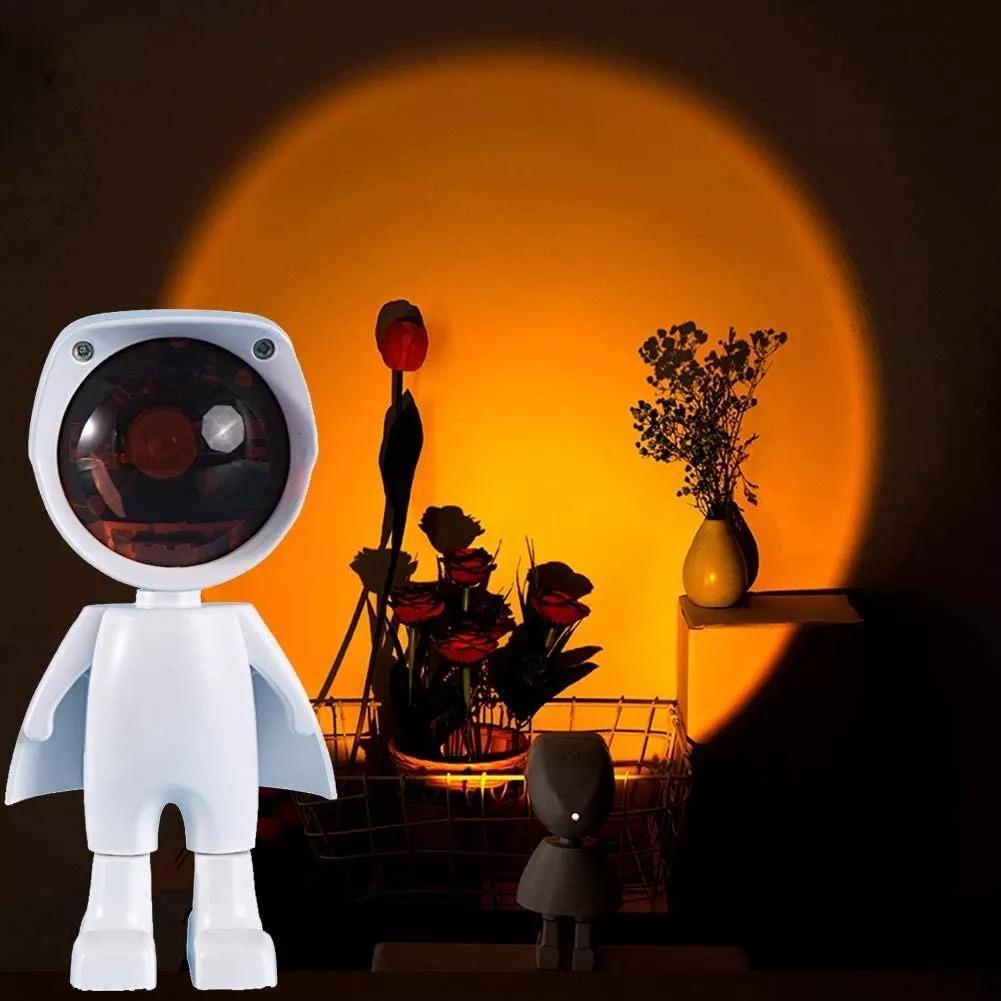 Modern Robot Sunset Lamp Christmas Gifts Tiktok Projection Lamp Romantic Gift Home Decor Light