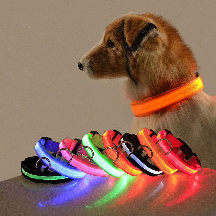 LED Luminous Dog Collar USB Rechargeable, Adjustable Night Safety Glow Collar for Pets