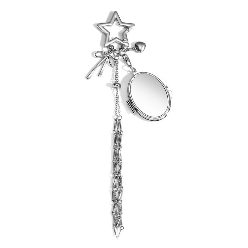 Personalized Lipstick Keychain with Mirror: Stainless Steel Makeup Bag Charm Valentine's Day Gifts