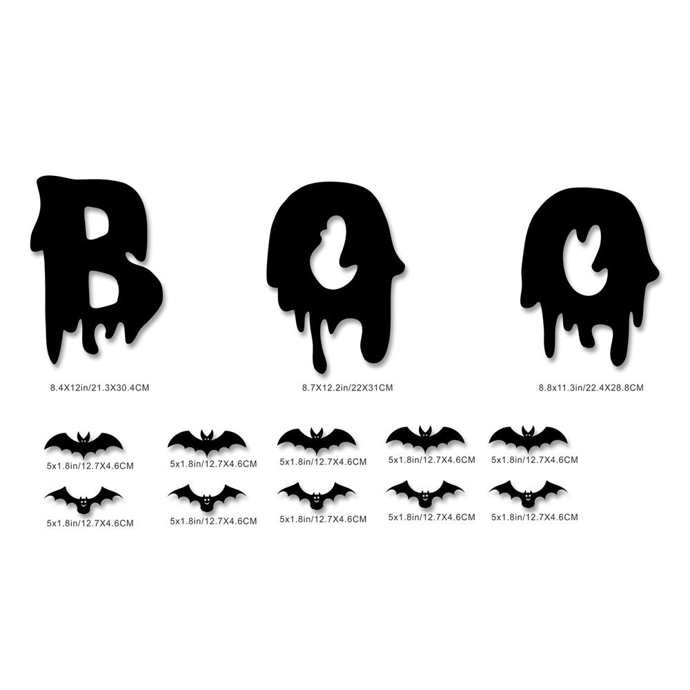 3D Bat Light Design LED Decorations 12pcs Set Spooky Ornaments for Home Party Festival Halloween Easy Install Wall Stickers Smooth Application - Decorative