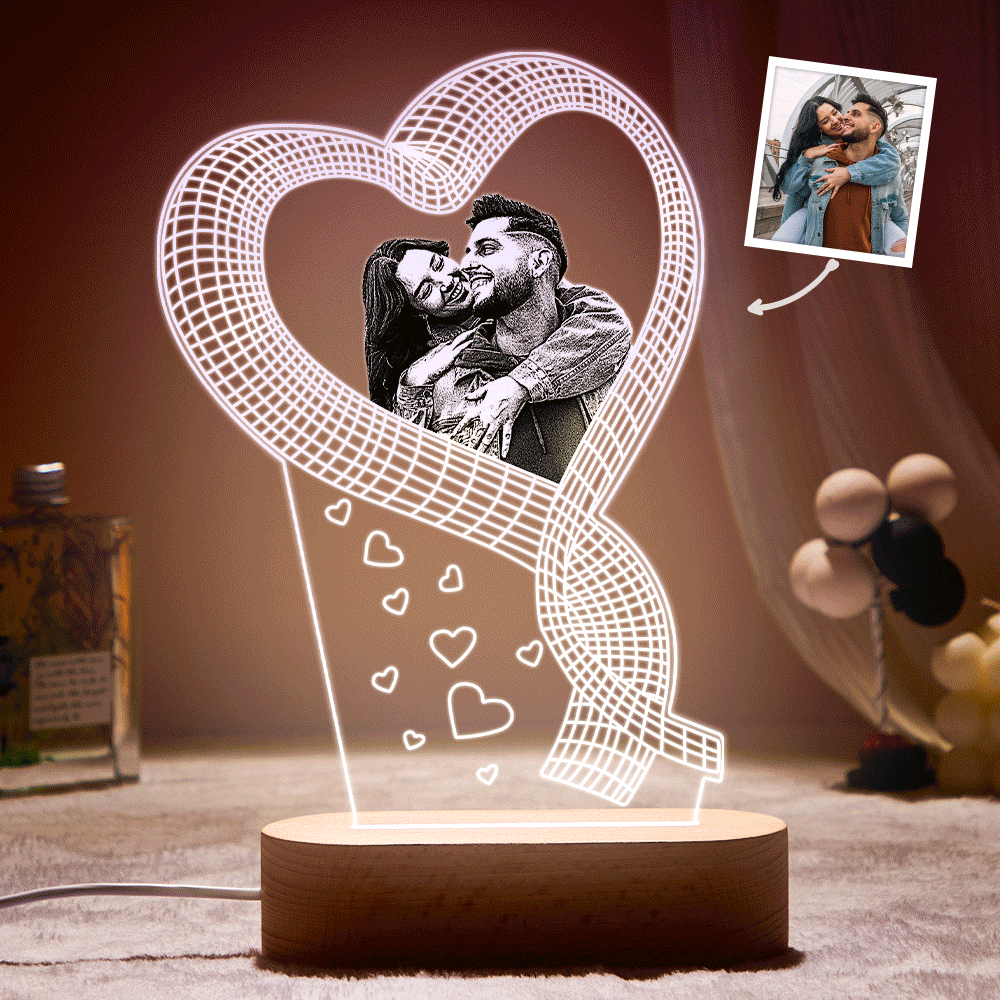 Custom Photo 3D Led Lamp Unique Colorful Night Light Couple Valentine's Day Gift