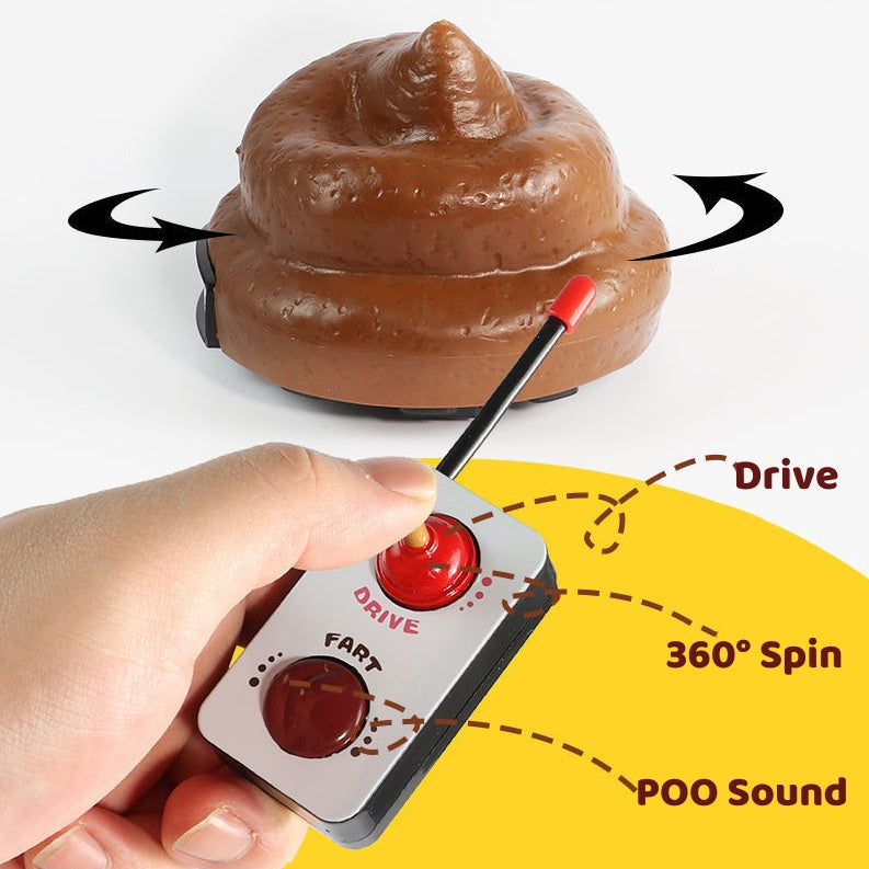 Funny Poop Toy Car – Speedy Poo Sound-Effect Prank Toy with Toilet Plunger Remote for Kids & Adults, Hilarious Gag Gift for Christmas, Stocking Stuffers & Parties