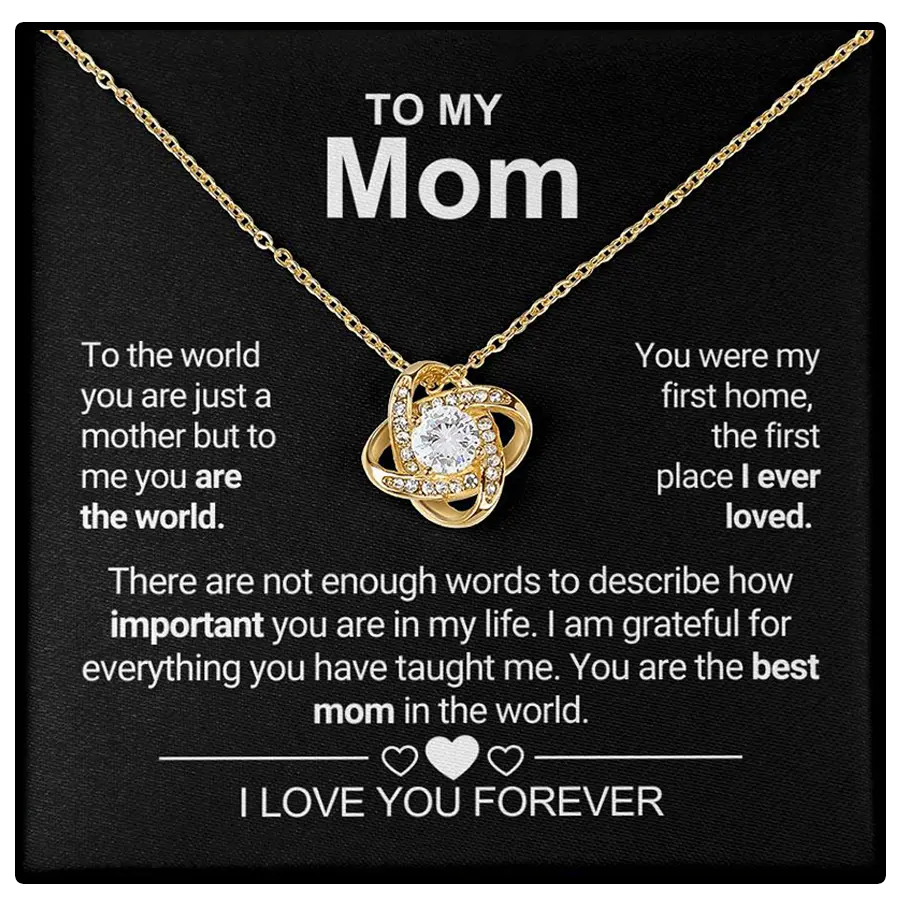 To My Love Necklace with Eternity Flower Red Rose Gift Box Set Mother's Day Gift