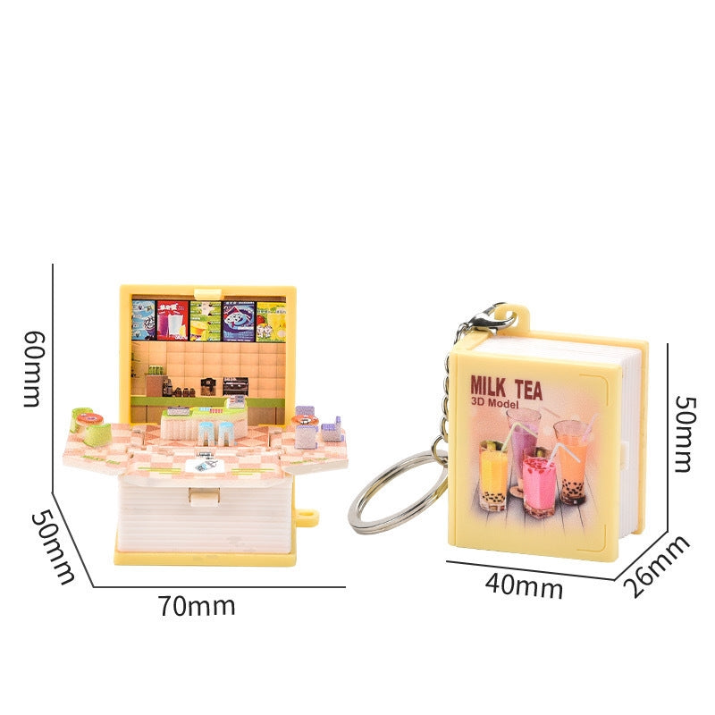 3d Pop-up Book Keychain Folding Bomb Book Decompression Pendant