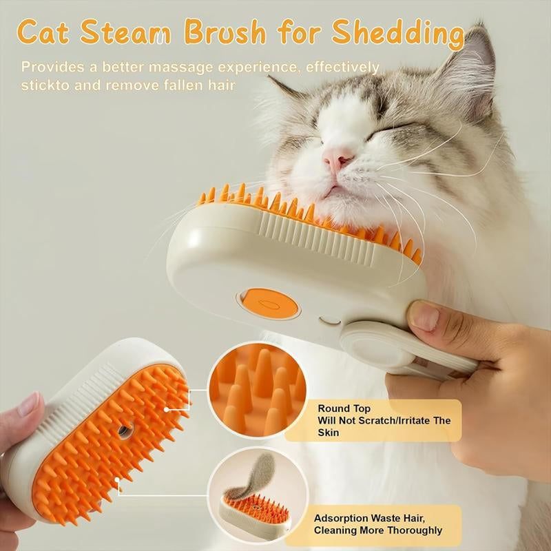 Pet Steam Brush-Grooming and Deshedding Comb USB Rechargeable