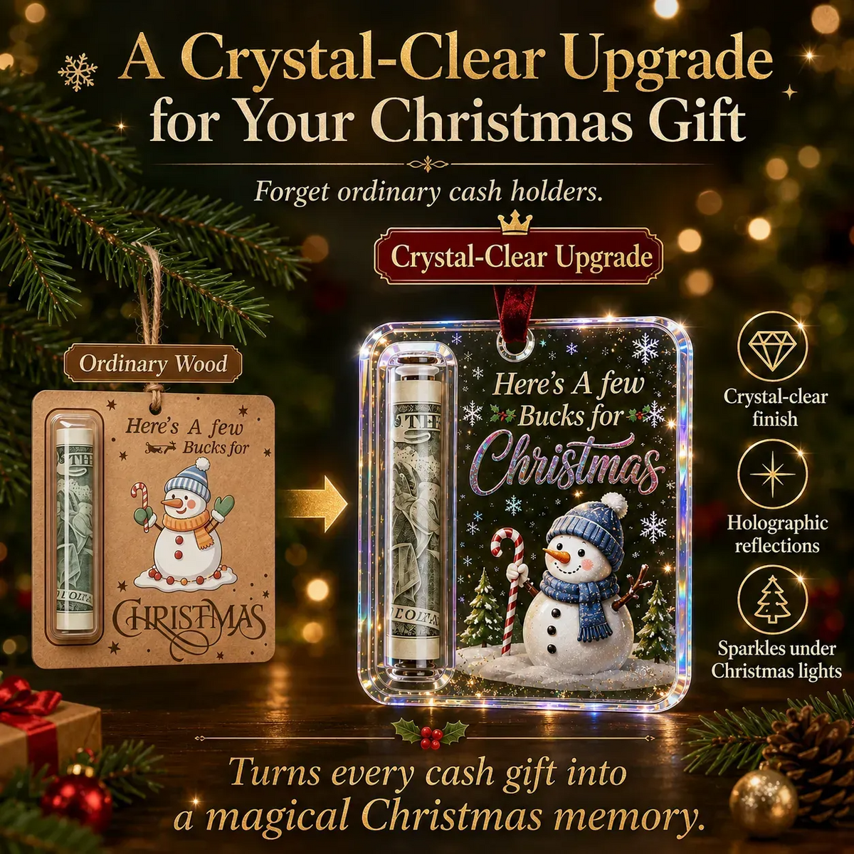 Christmas Cash Gift Ornament- Make Cash Feel Like A Real Christmas Gift