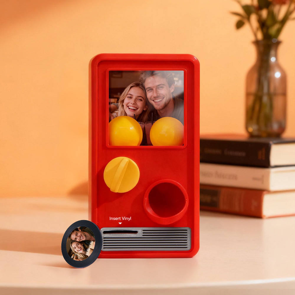 TT ALL Personalized Music and Photo Music Gachapon Machine Custom Song Mini Record Box Retro Gifts for Her Christmas Gifts
