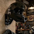 Helmet Stand Holder Black Knight Skull Wall Mount Tactical Motorcycle Helmet Rack Gothic Skull Head Display Stand for Caps Headphones Gear Decor