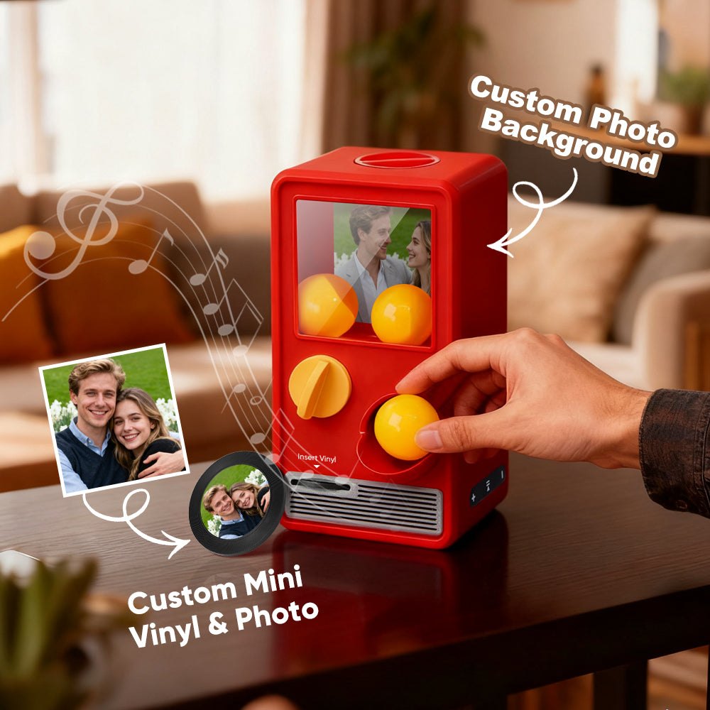 TT ALL Personalized Music and Photo Music Gachapon Machine Custom Song Mini Record Box Retro Gifts for Her Christmas Gifts