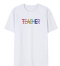 Personalized Multicolor Embroidered Teacher T-Shirt Sweatshirt Hoodiewith Custom Name Back-to-School Gift for Teachers