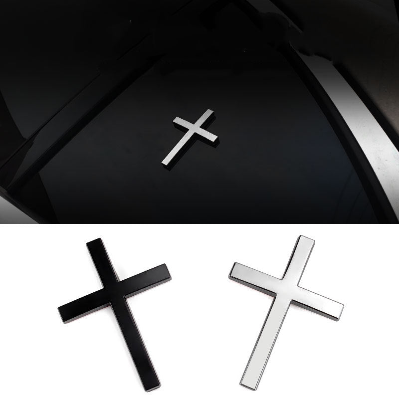 Three-dimensional Cross Car Sticker Zinc Alloy Metal Car Sticker Car Modification Decoration