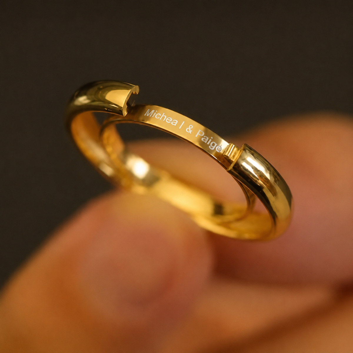 Engraved Hidden Message Ring: Gold-Plated Keepsake Gift for her