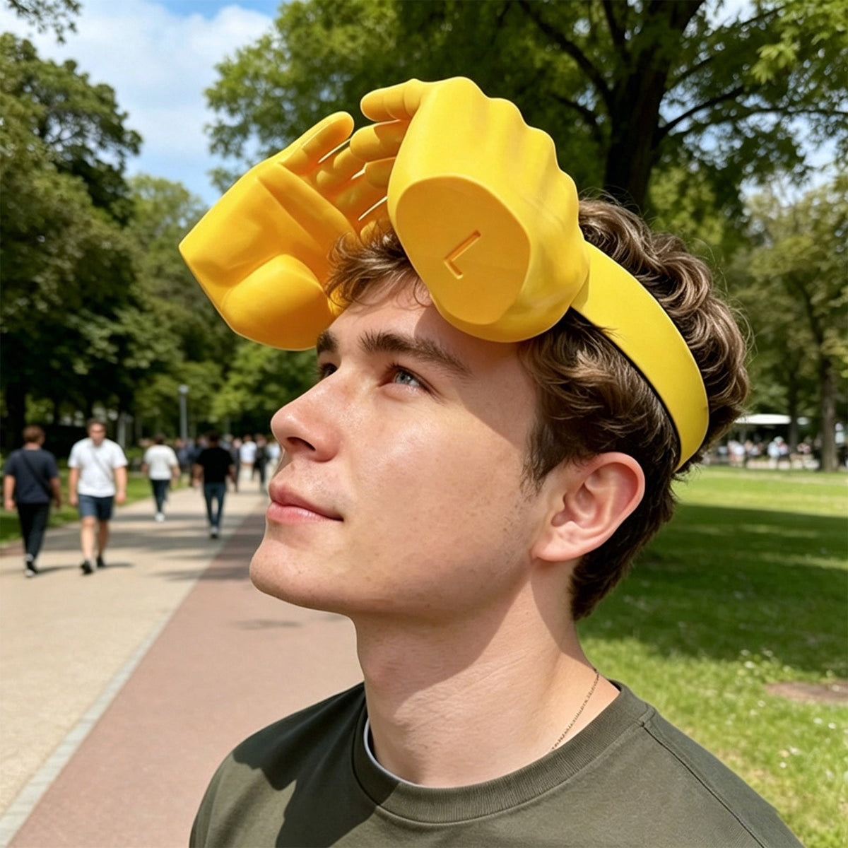 Funny Hand Shaped Sun Visor Hat, Novelty Palm Design Summer Sunshade Cap, Adjustable UV Protection Visor for Party Festival Beach Outdoor