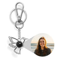 Personalized Hummingbird Photo Keychain Custom Projection Gem Key Ring Christmas Gifts for Him