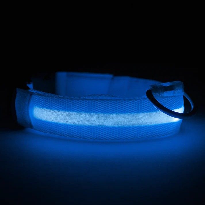 LED Luminous Dog Collar USB Rechargeable, Adjustable Night Safety Glow Collar for Pets