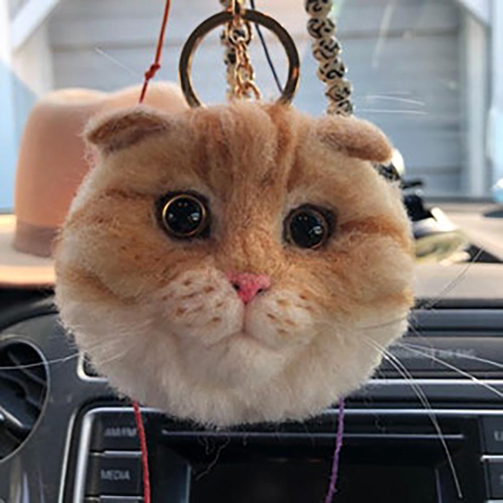 Custom Car Accessories for Cat Lovers, Rear View Mirror Accessories, Custom Needle Felted Car Accessories