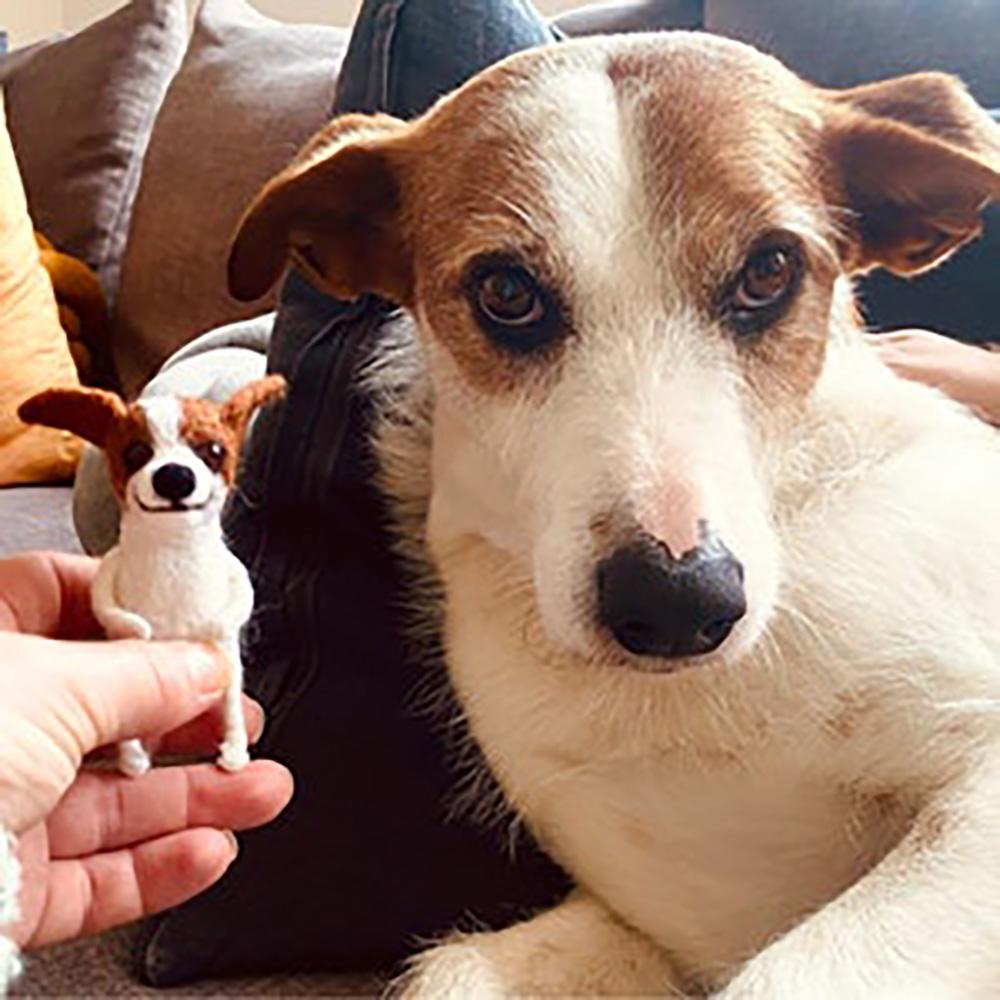 Handmade Needle Felted Dog Brooch, Cute Felt Pet Pin, Ideal Gift for Birthdays & Friends