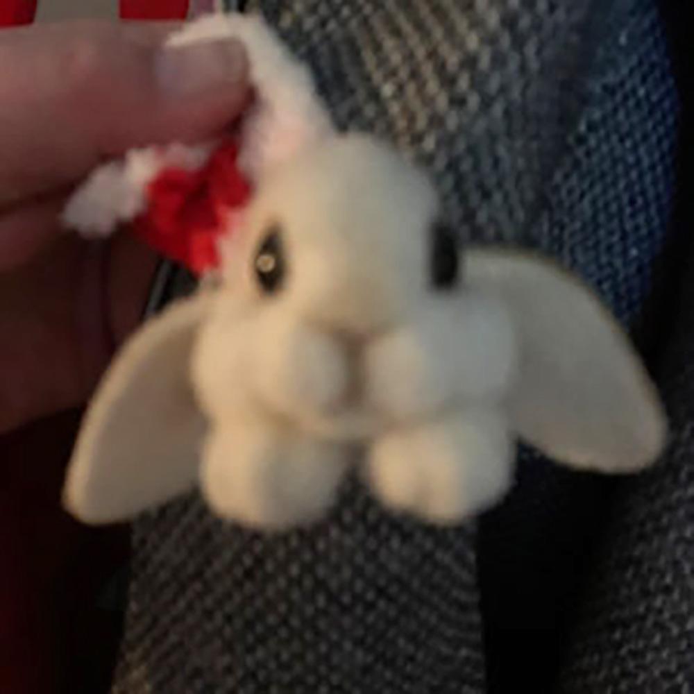 Felt Hare Keyring, Hand Felted Fun Rabbit Keychain, Cute Animal Handbag Charm, 100% Wool Bunny, Handmade Unique Gift