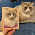 Pet Memorial Gifts Pet Cat/Dog Portrait Custom Wool Photo Frame Gift, Pet Loss Gift