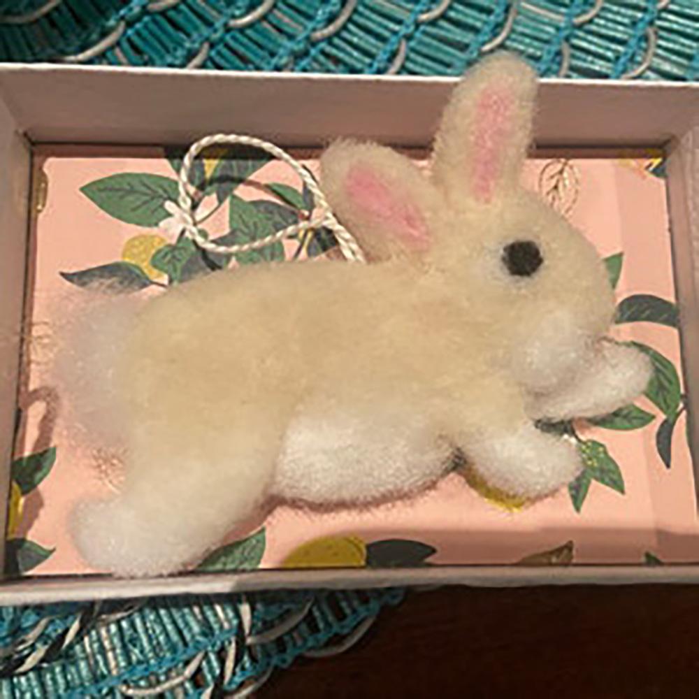 Custom Handmade Hare Keyring, Needle Felted Hare, Gift for Rabbit Lovers