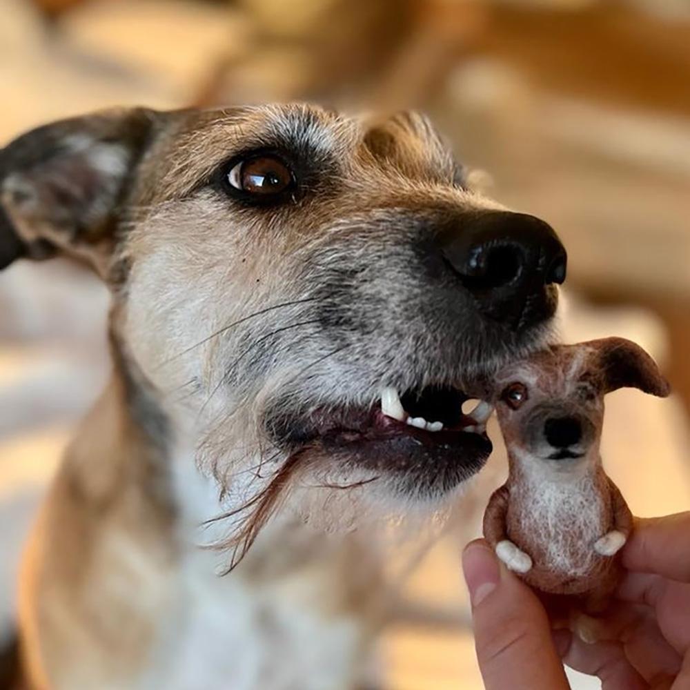 Handmade Needle Felted Dog Brooch, Cute Felt Pet Pin, Ideal Gift for Birthdays & Friends