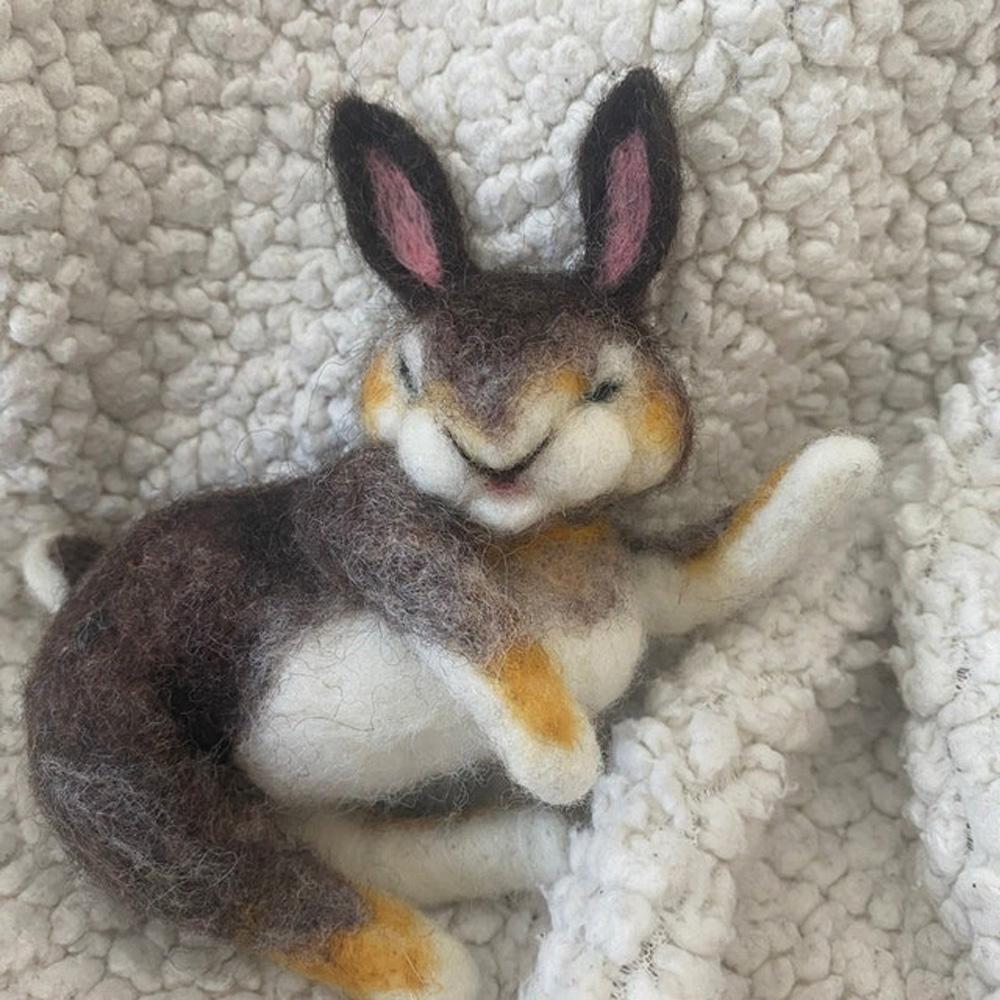 Custom Needle Felted Hare, Personalized Rabbit Gift, Finished Product with Free Gift Box