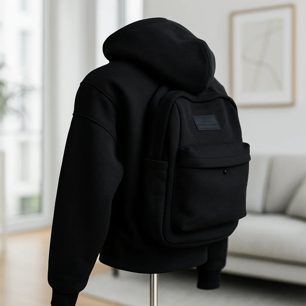 2-in-1 Backpack Hoodie Stylish Utility Sweatshirt with Built-In Storage Pocket
