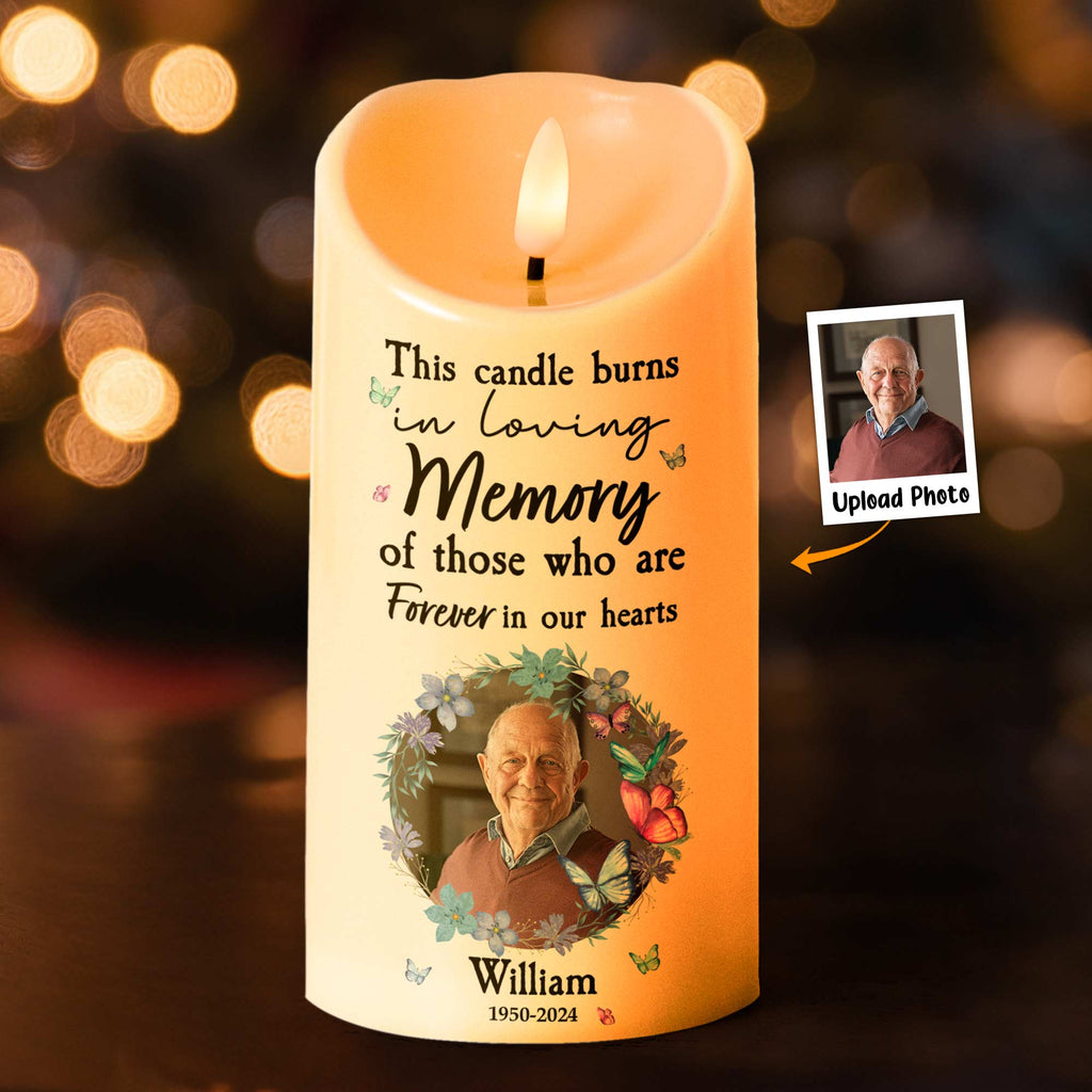 Personalized Photo LED Candle This Candle Burns In Loving Memory Memorial Gift for Grandma