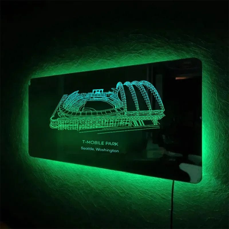 Globe Life Field Mirror Light Custom Your Slogan Text Personalized Gift for Sport Lover