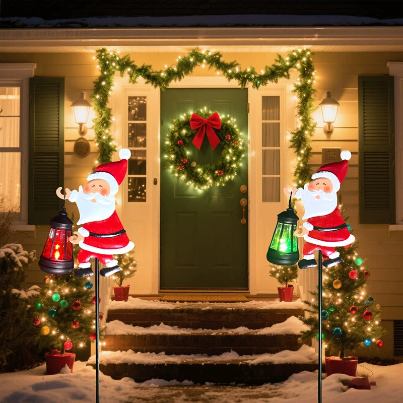 Solar-Powered Santa Claus Lights Ground-Mounted Outdoor Solar Lights Courtyard Decorative Lights