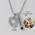 Pet Ashes Projection Necklace Spotify Code Necklace Glass Pendant Heart-Shaped Urn Necklace Custom Photo Stainless Steel Necklace For Pet Lover