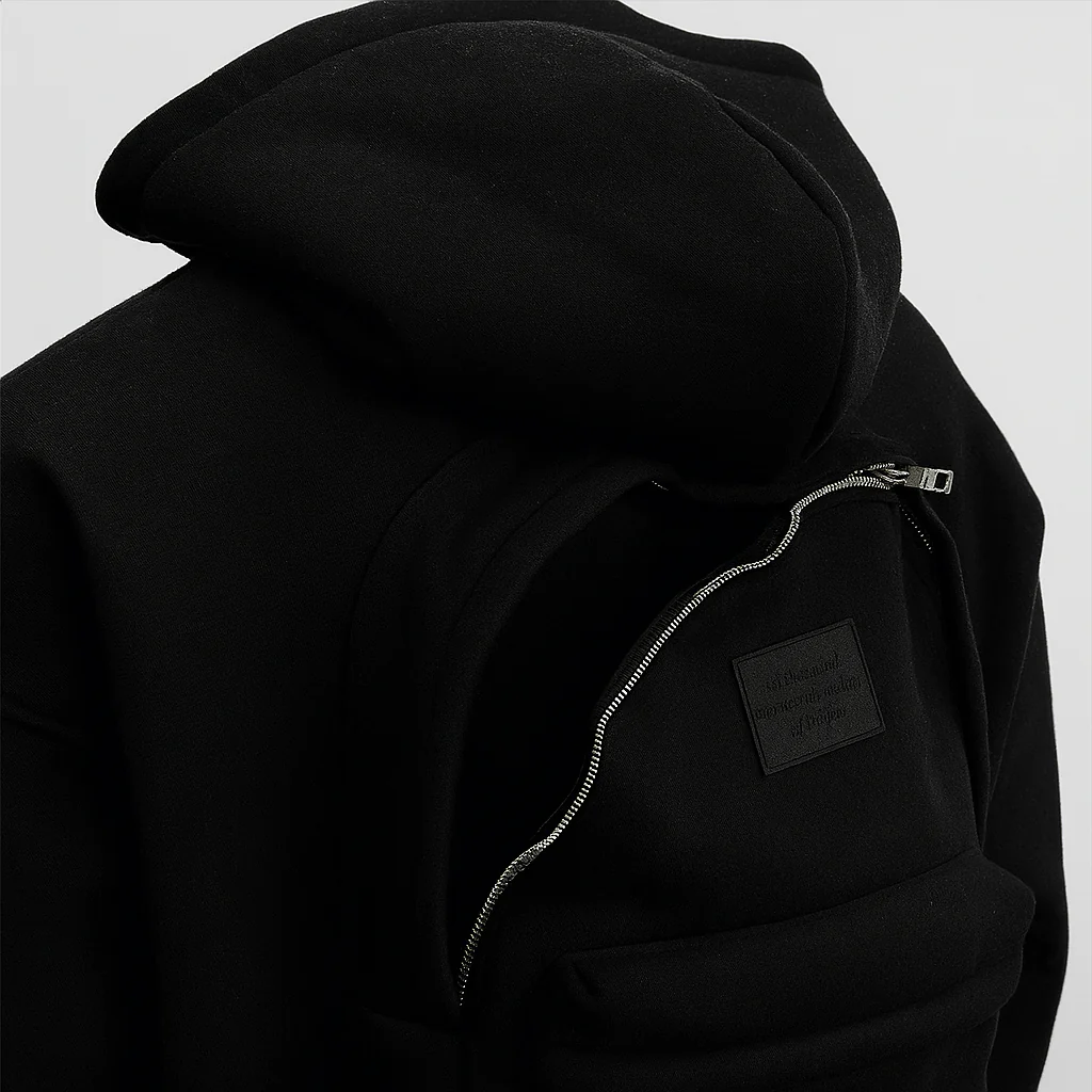 2-in-1 Backpack Hoodie Stylish Utility Sweatshirt with Built-In Storage Pocket