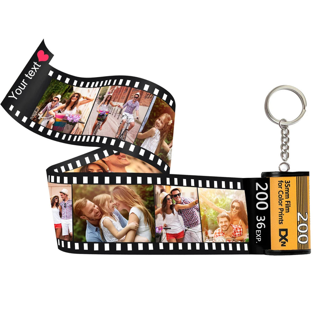 Custom Text For The Film Roll Keychain Personalized Picture Keychain with Reel Album Customized Gift for Christmas