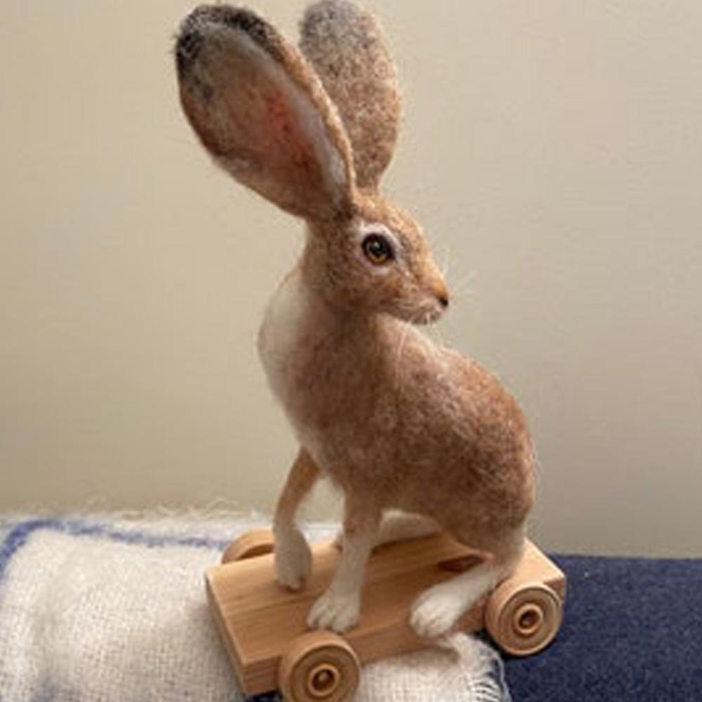 Custom Needle Felted Hare, Personalized Rabbit Gift, Finished Product with Free Gift Box