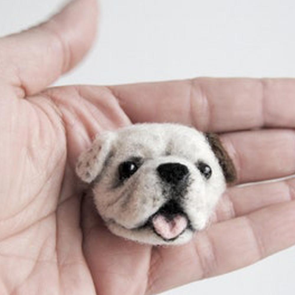 Handmade Needle Felted Dog Brooch, Cute Felt Pet Pin, Ideal Gift for Birthdays & Friends