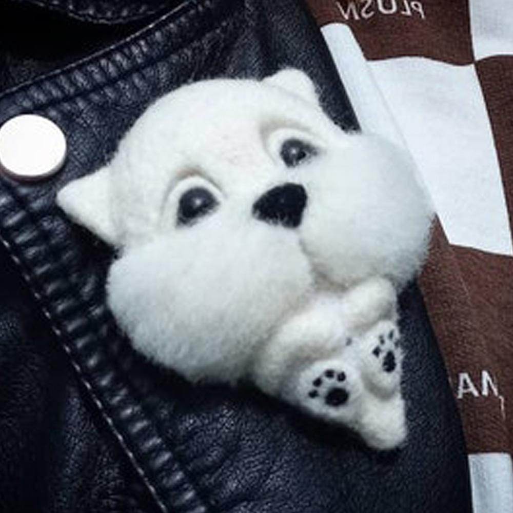 Custom Needle Felted Dog Brooch, Cute Felt Pet Pin, Ideal Gift for Birthdays & Friends