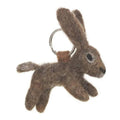 Felt Hare Keyring, Hand Felted Fun Rabbit Keychain, Cute Animal Handbag Charm, 100% Wool Bunny, Handmade Unique Gift