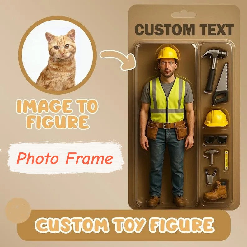 Fully Body Custom Action Figure Portraits | Personalized Toy Box Art | Custom Photo Frame Decorations | Business Style