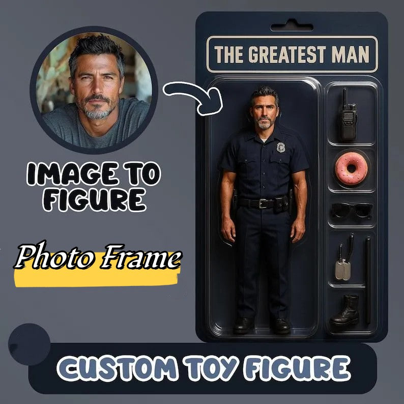 Fully Body Custom Action Figure Portraits | Personalized Toy Box Art | Custom Photo Frame Decorations | Business Style