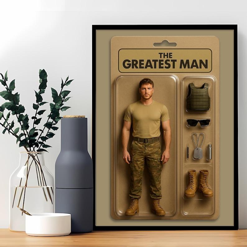 Fully Body Custom Action Figure Portraits | Personalized Toy Box Art | Custom Photo Frame Decorations | The Greatest Man