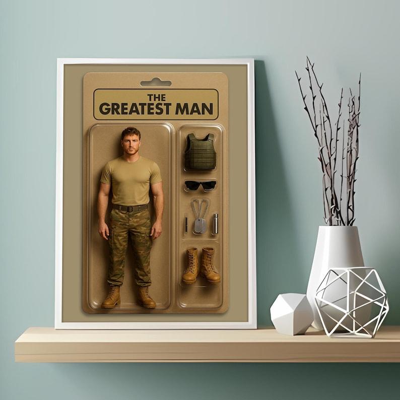 Fully Body Custom Action Figure Portraits | Personalized Toy Box Art | Custom Photo Frame Decorations | The Greatest Man