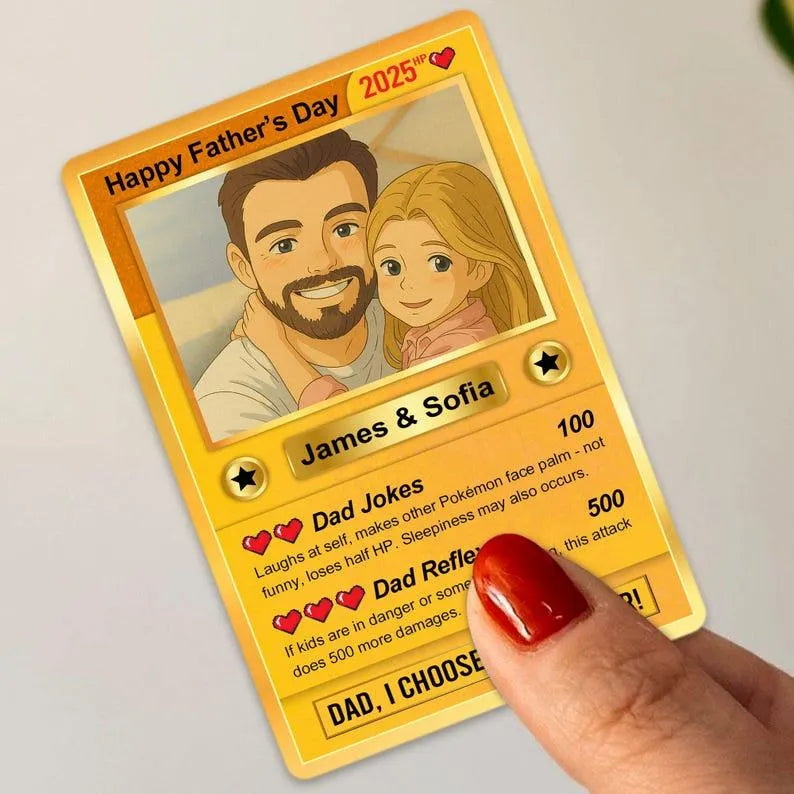 Custom Father's Day Poke Card Custom Poke Card Gift For Dad, Father's Day Gift, Custom Present