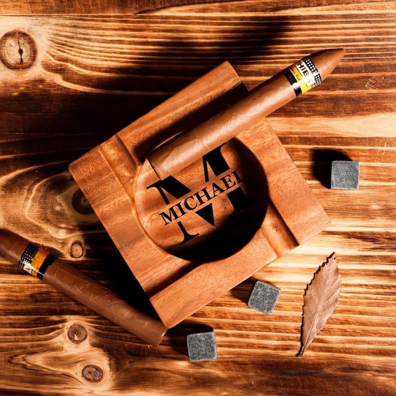 Personalized Name Ashtray with Monogram & Name Personalized Custom Gift for Smokers, Father's Day Gift for Him