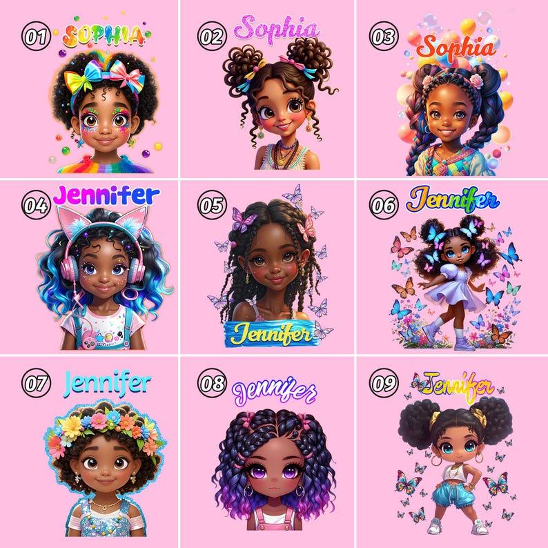 Custom Afro Black Girl Name Backpack, Custom Back-to-School Backpack For Kids, Custom Afro Black Princess Toddler School Bag/Lunch Bag