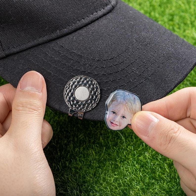 Custom Golf Marker with Photo, Picture Golf Ball Marker Magnetic Hat Clip Golf Accessory, Christmas/Father's Day Gift for Golf Lovers/Father