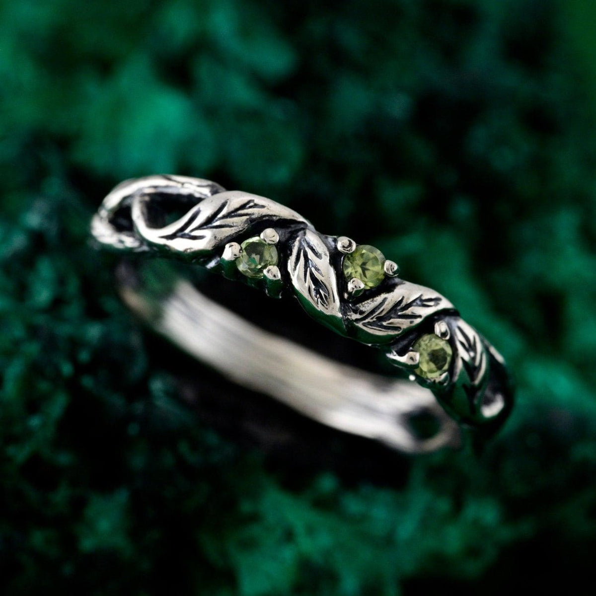 Custom Birthstone Ring Forest Fairy With Text Inside- Personalized Enchanted Gift
